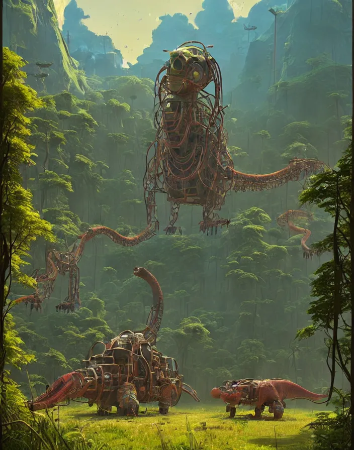 Image similar to #art #hyperreal #intricate simon-stålenhag-dinotopia-botw-studio-ghibli, [32k hd]^10