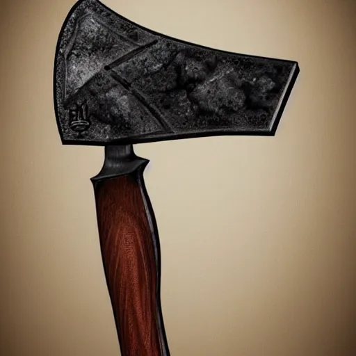 Image similar to gothic style hatchet axe, exquisite build, concept art, trending on artstation