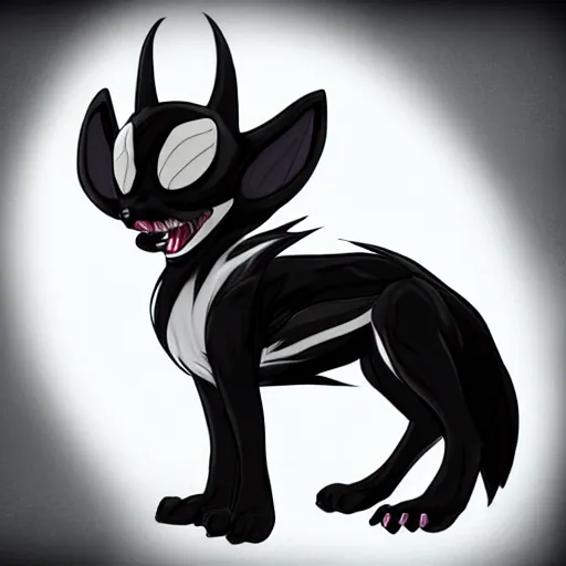 Image similar to venom symbiote as a cute wolf, furaffinity