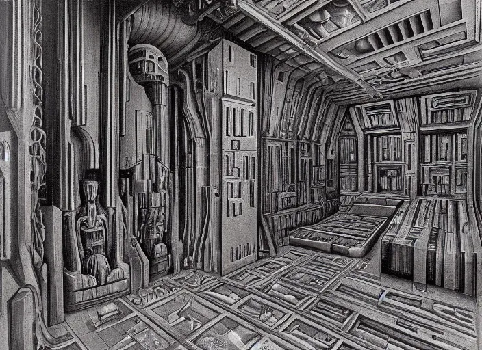 Image similar to a room by h. r. giger