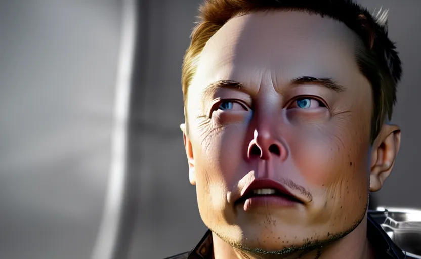 Prompt: Elon Musk in armor. daylight. sunlight. light fixtures. 8K. detailed. photorealism. artstation. 25mm f/1.7 ASPH Lens. ultra realistic