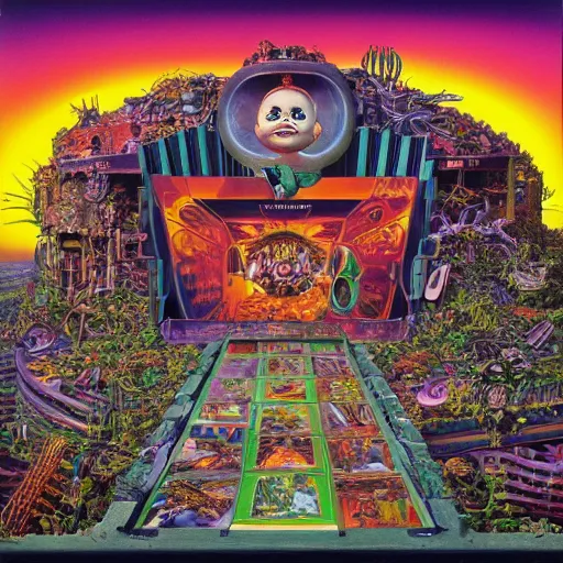 Prompt: the garbage pail kids on tool album cover, 8 k resolution hyperdetailed scary dystopian surrealism style of alex grey