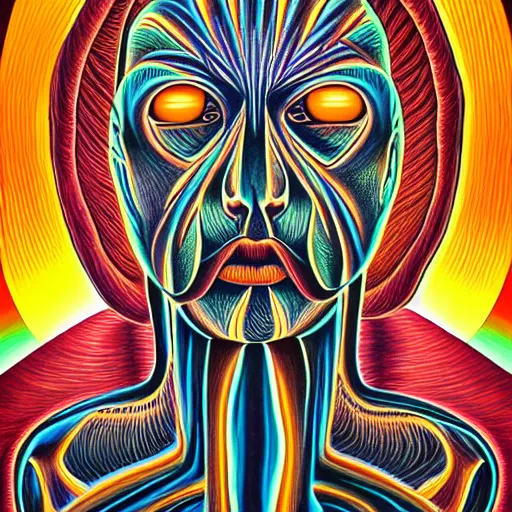 Image similar to I think therefore I am by Alex Grey