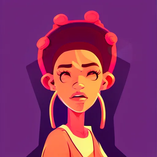 Image similar to 2 d character design, female rapper, vector art, digital art, portrait, 4 k, 8 k, sharp focus, smooth, illustration, concept art, music artist