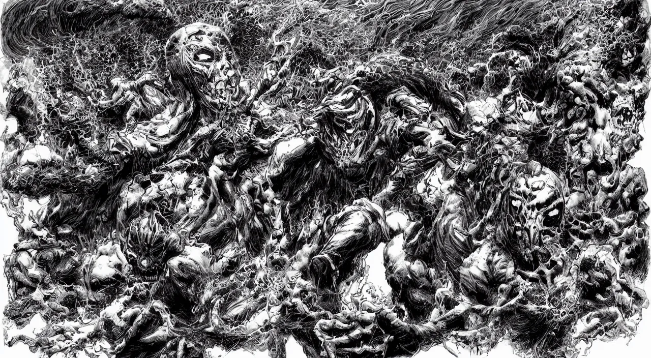 Image similar to Now I am become death, the destroyer of worlds. by kentaro miura, by kim jung gi