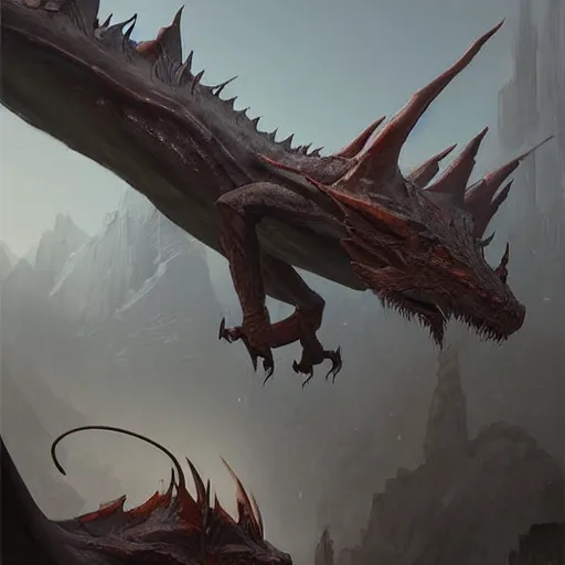 Image similar to professional concept art of a dragon by artgerm and greg rutkowski. an intricate, elegant, highly detailed digital painting, concept art, smooth, sharp focus, illustration, in the style of simon stalenhag, wayne barlowe, and igor kieryluk.