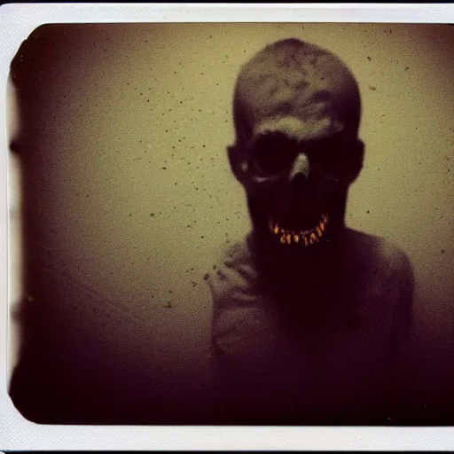 Prompt: zombie ghost in mental sylum, polaroid photo, dark, moody, scary, paranoid