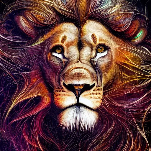 Image similar to lion by android jones