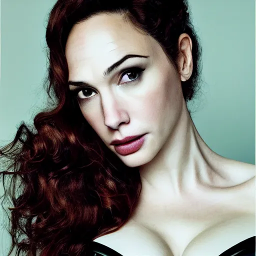 Image similar to portrait of christina hendricks and gal gadot hybrid by mario testino, headshot, detailed, award winning, sony a 7 r