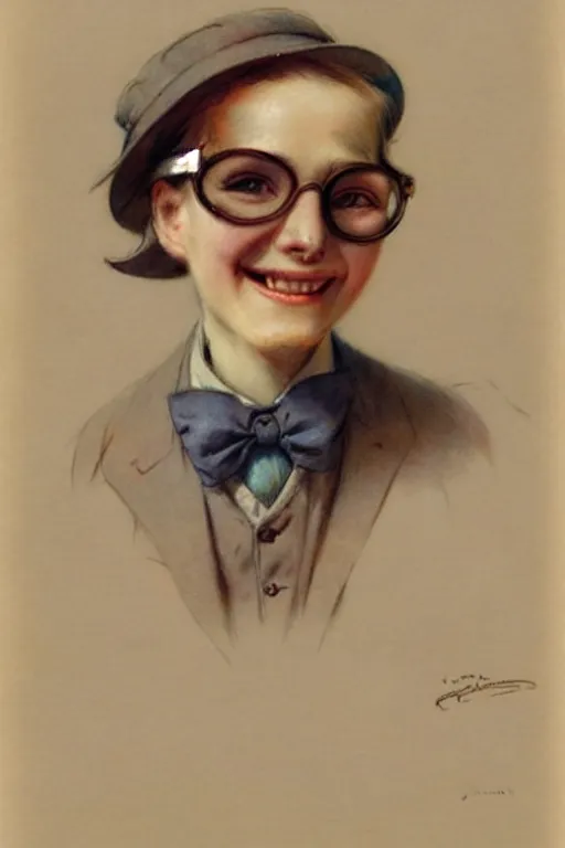 Prompt: (((((1950s smiling toast wearing glasses . muted colors.))))) by Jean-Baptiste Monge !!!!!!!!!!!!!!!!!!!!!!!!!!!