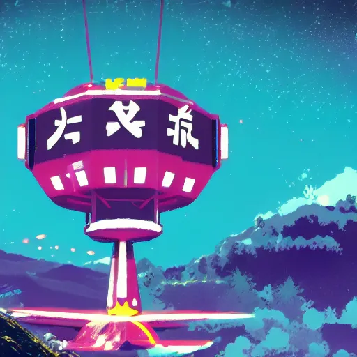 Image similar to Videogame ufos, detailed, 4k, digital art, japanese kanji everywhere