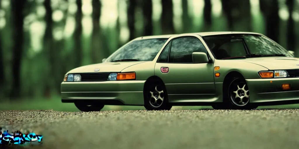 Prompt: photograph, 1999 subaru 2.5RS, GC8, cinematic, 8k, depth of field, bokeh.