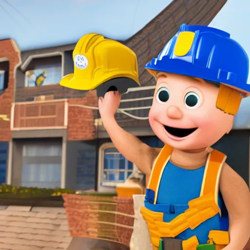 Image similar to bob the builder as a software developer, 4k