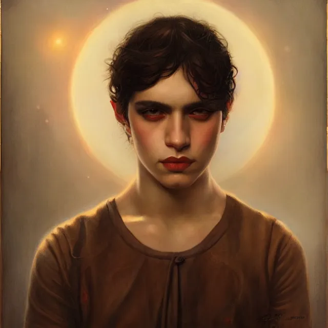 Image similar to portrait of a magical latin boy, art by tom bagshaw and manuel sanjulian