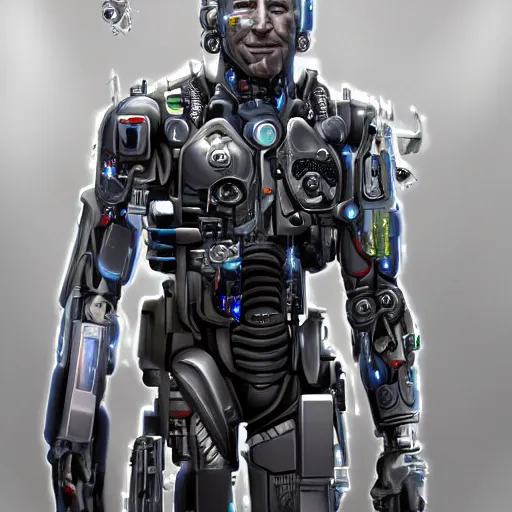 Image similar to cyborg joe biden, trending on artstation, detailed art, science fiction