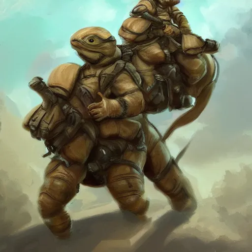 Image similar to white soldier kittens riding turtles, battalion, digital oil painting, trending on artstation