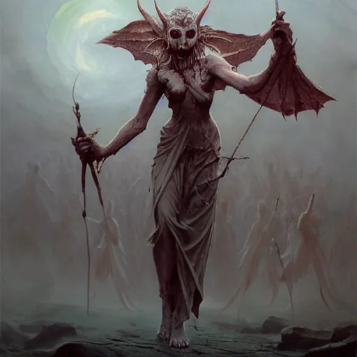 Prompt: 'The Evil Satanic Tooth-Fairy Demon Goddess is pulling your strings twisting your mind and smashing your dreams, fullbody, intricate, horror, fantasy horror, dungeons & dragons, highly detailed, artstation, concept art, smooth, sharp focus, illustration, art by greg rutkowski and orientalism and bouguereau and Zdzislaw Beksinski, good clear quality, lighting, biology, symmetrical artwork, perfect face, 135 mm, cinematic, hyper realism, high detail, octane render, 8k, chrome accents'