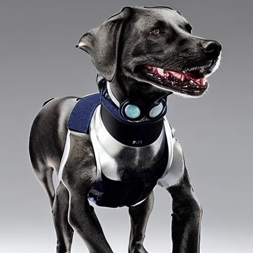 Image similar to an android dog with a beautiful, intriicate, detailed, elegant, ornate exoskeleton