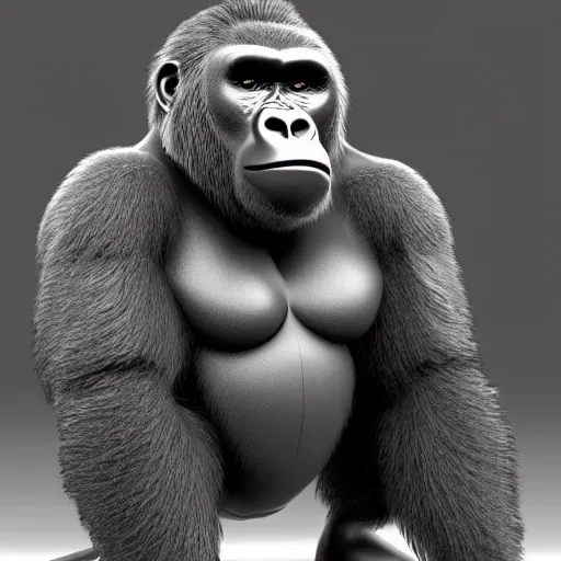 Prompt: Gorilla College Mascot Costume : : photorealistic : : 3D render