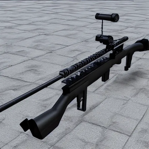 Prompt: a 3 d printed barrett 5 0 cal sniper rifle, hd, hyper realistic, rendered in unreal engine 5 at mex resolution.