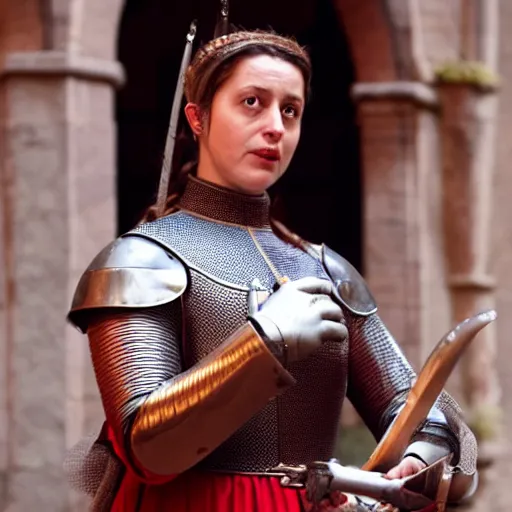 Prompt: charlotte d'ornellas as jeanne d'arc