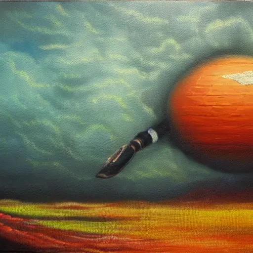 Image similar to Nuke, oil painting, surrealism