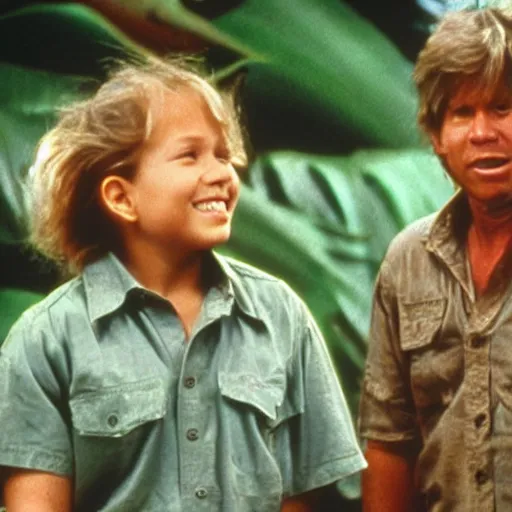 Prompt: Jurrasic Park (1990) starring Steve Irwin the Crocodile Hunter