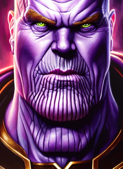 Prompt: a _ fantasy _ style _ portrait _ painting _ of thanos _ painting _ unreal _ 5 _ daz. _ rpg _ portrait _ extremely _ detailed _ artgerm _ greg _ rutkowski _ greg