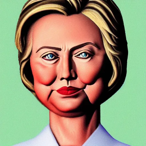Prompt: how to 3 d model 1 9 9 0 s first lady hillary clinton in blender tutorial for beginners, painted by rene magritte