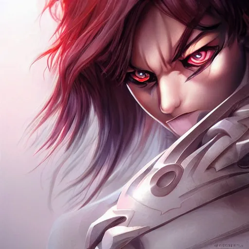 Prompt: The successful warrior is the average man, with laser-like focus, artwork by artgerm, anime, manga