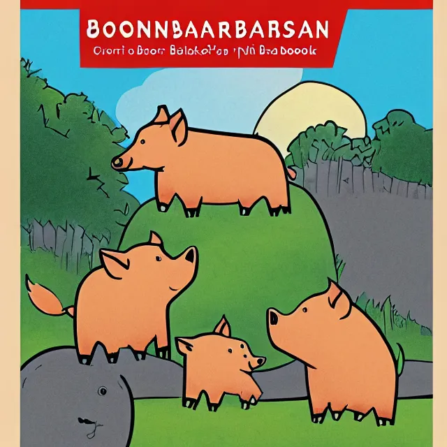 Image similar to children's book cover illustration for the boarenstain boars