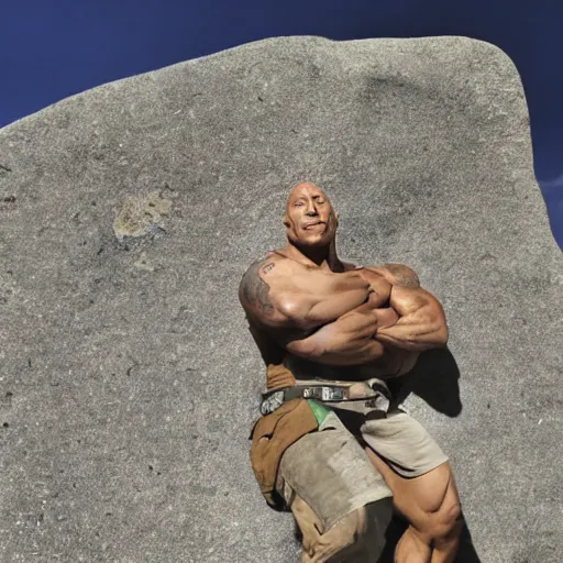 Image similar to dwayne johnson made of stone