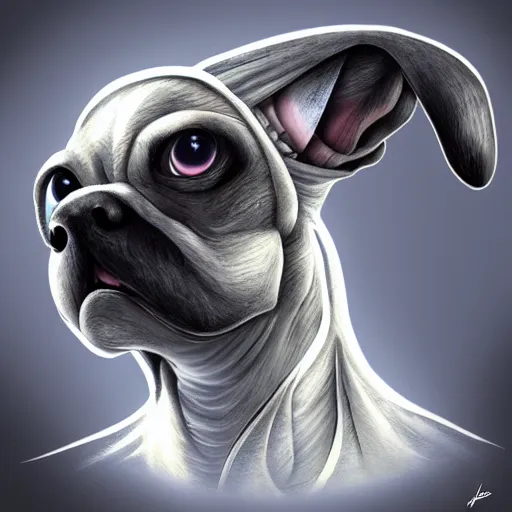 Image similar to alien dog, digital art, trending on art station