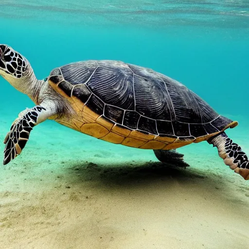 Image similar to turtle saluting underwater