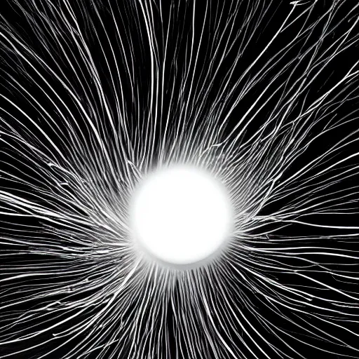 Prompt: a ball of spaghetti collapsing in a black hole singularly