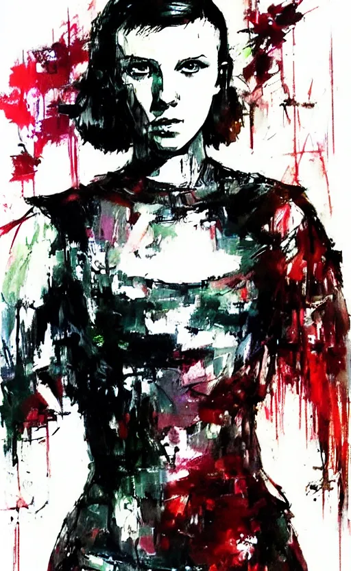 Image similar to Millie Bobby Brown by Yoji Shinkawa