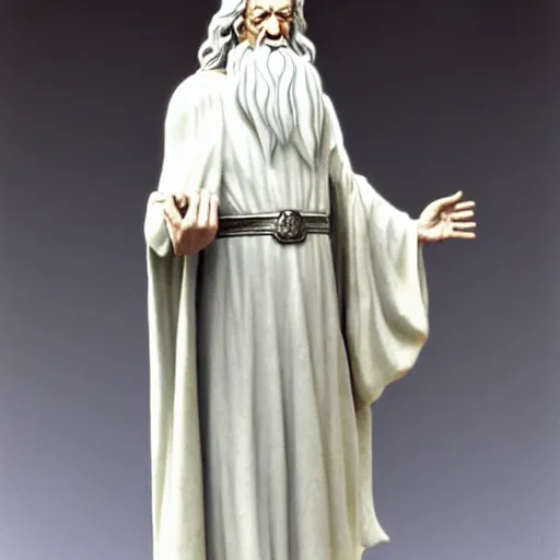 Image similar to gandalf as a greek marble statue