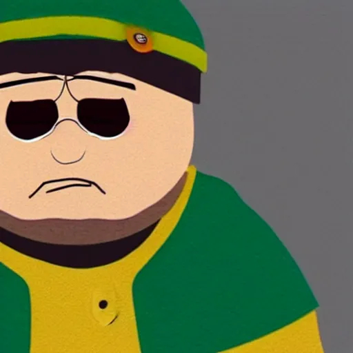 Image similar to South Park Cartman in real life, 3d, blender, photorealistic