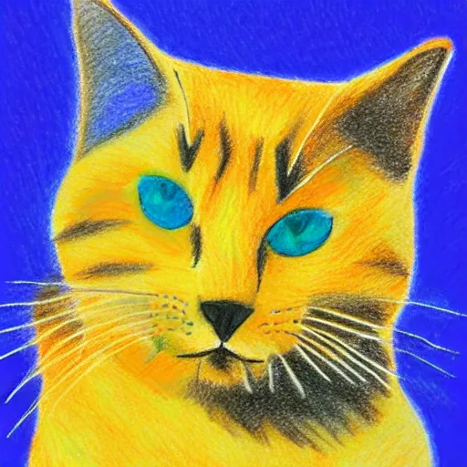 Image similar to crayon drawing of a cat