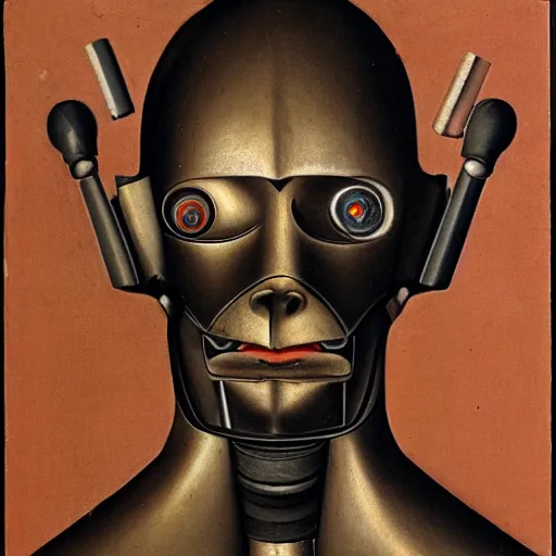 Image similar to a cyborg, by hans baldung