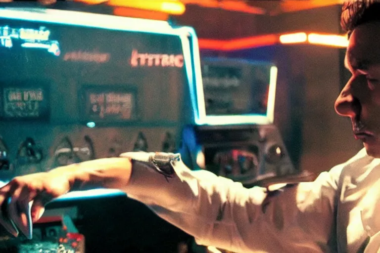 Prompt: pitbull playing a pitbull themed pinball machine, over the shoulder perspective, in 1 9 8 5, y 2 k cybercore, industrial low - light photography, still from a kiyoshi kurosawa movie