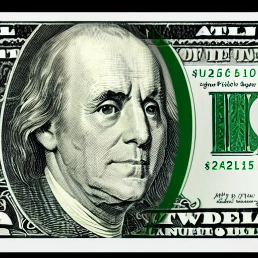 Prompt: a dollar bill with bill murrays face on it