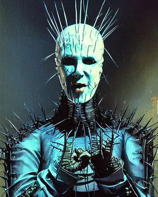 Image similar to Pinhead from Hellraiser by Peter Andrew Jones, detailed