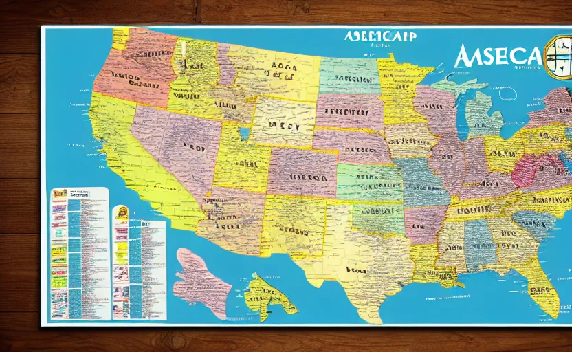 Image similar to aspics of america map, map key, tourist map, brochure, hd, detailed