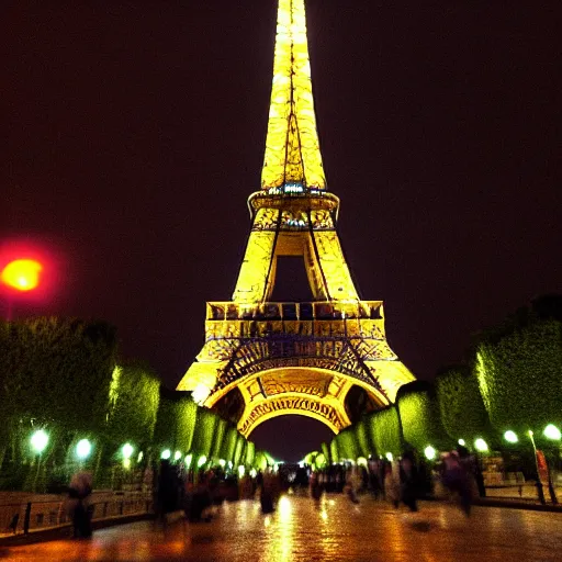 Prompt: romantic image of eiffel tower at night