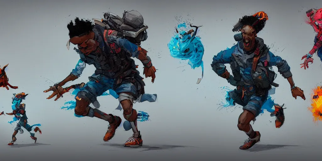 Prompt: cartoonish will smith running, vivid colors, character sheet, fine details, concept design, contrast, kim jung gi, greg rutkowski, trending on artstation, 8 k, full body, turnaround, front view, back view, ultra wide angle