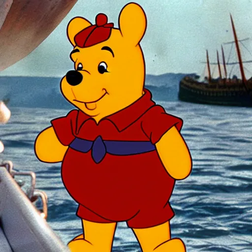 Prompt: winnie the poo in titanic
