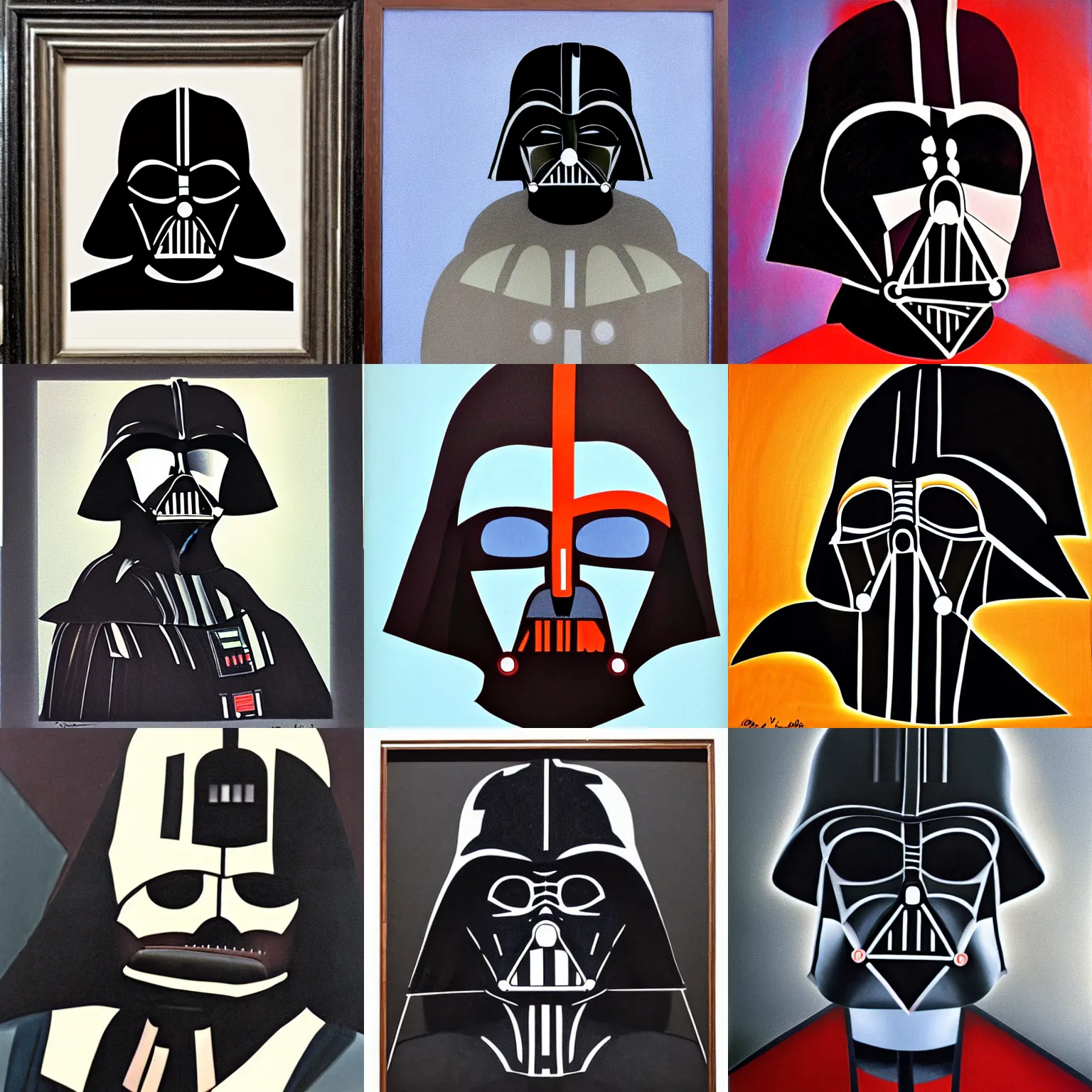 Prompt: Dadaism portrait of darth Vader