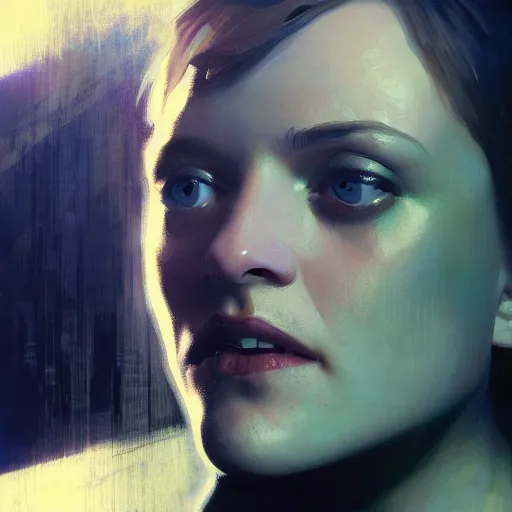 Prompt: elisabeth moss, hyperrealistic portrait, bladerunner street, art of elysium by jeremy mann and alphonse mucha, fantasy art, photo realistic, dynamic lighting, artstation, poster, volumetric lighting, very detailed face, 4 k, award winning