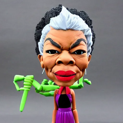 Prompt: maya angelou cosplay architect, stop motion vinyl action figure, plastic, toy, butcher billy style